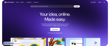 Hostinger hosting interface reviewed by WebKepler